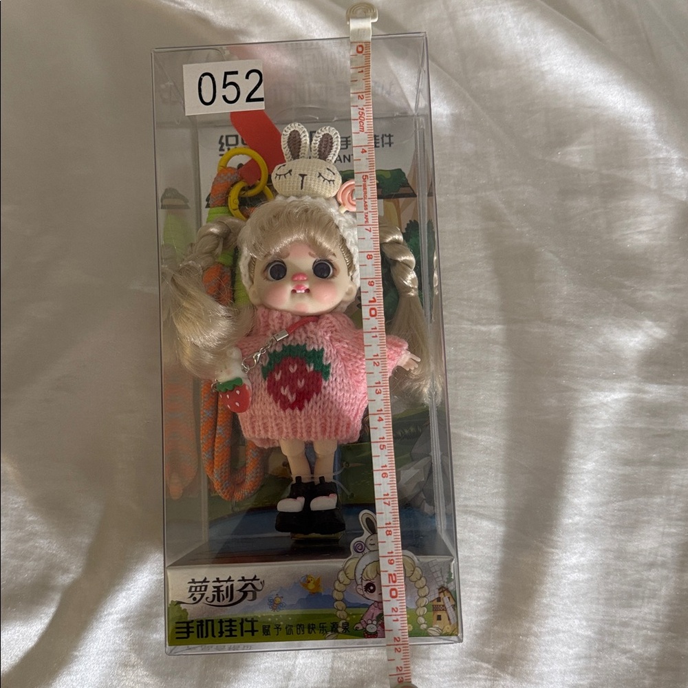 Cute Pink Strawberry Knit Sweater Doll Keychain - Kids Toys - Picture 4 of 5